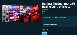 Abonnement voor 6 maanden Top Gear + 2 tickets voor Racesquare voor €44,95