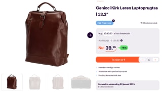 Genicci Kirk Leren Laptoprugtas 13,3" cognac voor €39,95 bij iBOOD