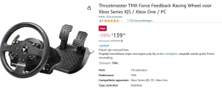 Thrustmaster TMX Force Feedback racestuur met een pedaalset voor €139,99 bij Amazon.nl