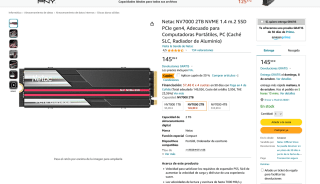 Netac NV7000 2TB NVME 1.4 m.2 SSD PCIe gen4 por solo 102,19€