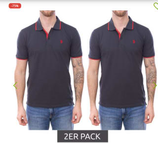 2-pack US Polo Assn. heren poloshirt voor €30,50 bij Outlet46