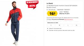 Chandal para Hombre Le Shark Poynter por 16.66€