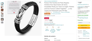 Pulsera Piel Plata con Texto por $131 | Descuento Amazon