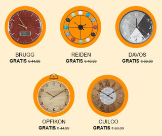 Gratis klok bij besteding vanaf €400 bij Beliani