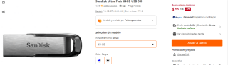 Sandisk Ultra Flair 64GB USB 3.0 por 4,99€