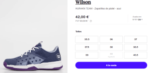 Zapatillas de Padel de Mujer Wilson HURAKN TEAM por 42€