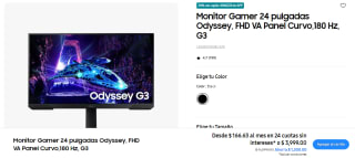 Monitor 24" Odyssey por $2,735 | Samsung Store