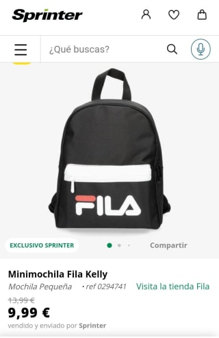 Minimochila Fila Kelly por 9,99€.
