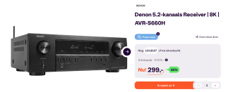 Denon AVR-S660H 8K 5.2-kanaals Receiver voor €299 bij iBood
