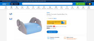 Silla de Auto Alzador Conmuter Graphite Blue Infanti por $29.890