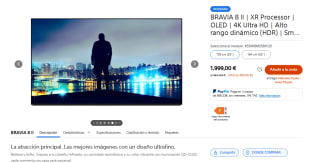 TV QD-OLED 55" Sony Bravia 8 II, Procesador XR con IA, Smart TV por 1.999€