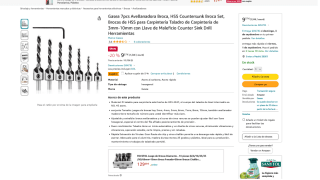 7 piezas Avellanadora Broca HSS Countersunk de HSS por solo 8,90€
