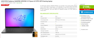 ASUS ROG Zephyrus G16 GA605WI-QP055W voor €2199 bij Megekko