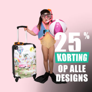 Speciale actie: 25% korting op koffers met eigen foto, logo, template met eigen naam of unieke designs!