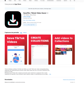 SaveTik+ Descargador de videos de apps populares iOS Gratis
