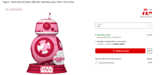 Figura Funko Pop Star Wars: Valentines S3- BB-8 por 8,99€