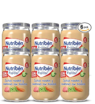 6 Botes de 235gr de Nutribén Potitos De Ternera con Judías Verdes Y Zanahoria, Desde los 6 Meses por 4.54€