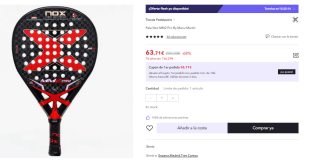 Pala de Padel Nox Mm2 Pro por 63.71€ (Cuenta Nueva 51.71€)