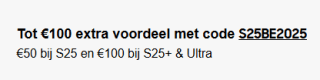 Tot €100 extra korting op een Samsung Galaxy S25 via Samsung