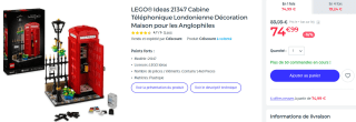 Lego Ideas Londense telefooncel (21347) voor €74,99 bij CDiscount