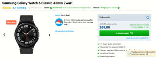 Samsung Galaxy Watch 6 Classic - Smartwatch - 43mm - voor €269 bij Belsimpel