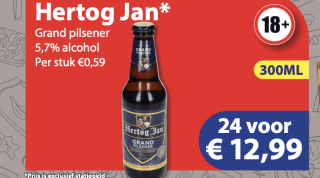 Hertog Jan Grand Pilsener (24 flesjes) voor €12,99