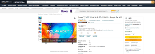 Smart TV da TCL de 55 polegadas em 4K - R$ 2.197,99