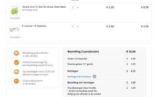 Simple Kind To Skin Sheet Mask 1+1 gratis met gratis 1/5 staatslot twv €3,50 voor €3,25 bij Trekpleister