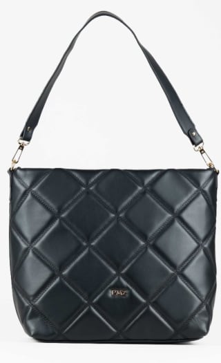 Bolso de hombro efecto piel acolchado por 12,99€.