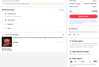 KingSpec KG 7000 SSD M2 Gen4 NVMe 2TB unidad M.2 2280 PCIe 4,0 por solo 97,69€