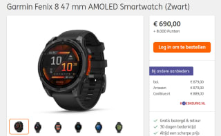 Garmin fēnix 8 - 47mm - AMOLED Multisport Smartwatch voor €690 + 8.000 ING Punten