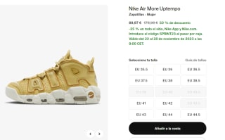 Botines para Mujer Nike Air More Uptempo por 67.5€