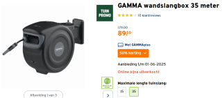 GAMMA wandslangenbox 35m voor €89,50 bij Gamma