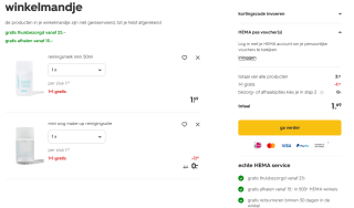 1+1 gratis op alle gezichtsverzorging bij HEMA