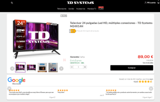 TV 24" Led HDM últiples Conexiones TD Systems M24X14H por 89€