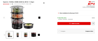 Russell Hobbs Vaporera Compact Matte Black - Capacidad 7 litros por 37,99€