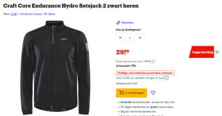 Craft Core Endurance Hydro fietsjack voor €29,99 bij Bol