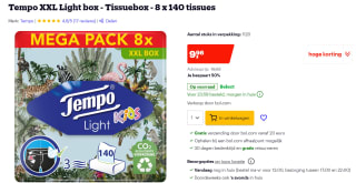 Tempo XXL Light box - Tissuebox - 8 x 140 tissues voor €9,96 bij Bol.com