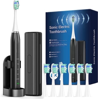 Cepillo de dientes eléctrico sónico con 6 cabezales, 5 modos, temporizador por 13.99€