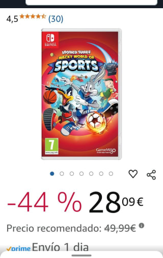 Looney Tunes Wacky World of Sports Nintendo Switch por 28,09€.