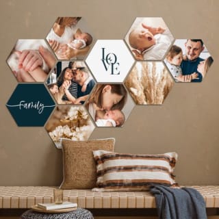 Hexagon met eigen foto - 8 stuks á 22x19 cm voor €25,60 dmv code bij CanvasCompany