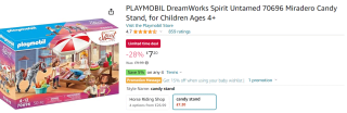 Playmobil Miradero Candy Stand (70696) voor €8,54 bij Amazon