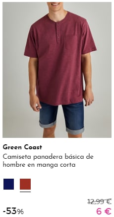 Camisetas Green Coast y Fórmula Joven por 6€