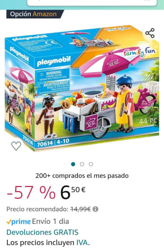 PLAYMOBIL Family Fun, Carrito de Crepes por 6,50€.