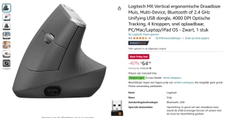 Logitech MX Vertical ergonomische computermuis voor €64,99 bij Amazon