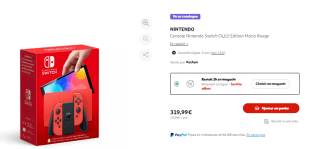Console Nintendo Switch Oled Mario à 319,99€