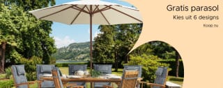 Gratis parasol bij besteding vanaf €400 bij Beliani