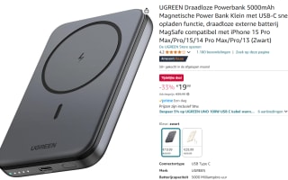 UGREEN Draadloze Magnetische Powerbank Mini 5000mAh MagSafe 15W voor €19,99 bij Amazon