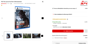 PS5 The Last of Us Part II Remastered por 29,99€