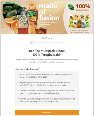 Fuze Tea Multipack 6x of 4x 400ml 100% terugbetaald